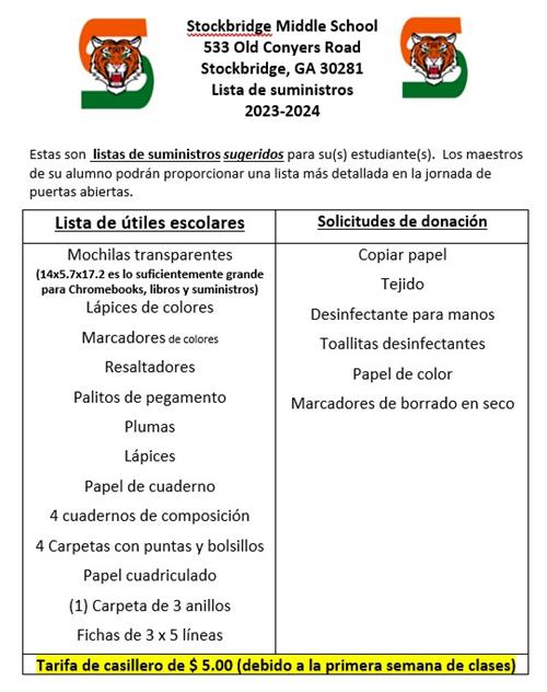 School Supplies_Spanish